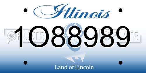 1O88989 Illinois License Plate