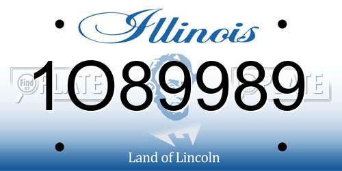 1O89989 Illinois License Plate