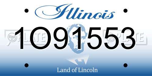 1O91553 Illinois License Plate