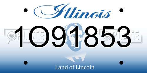 1O91853 Illinois License Plate