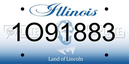 1O91883 Illinois License Plate