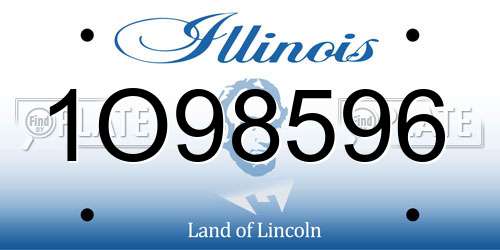 1O98596 Illinois License Plate