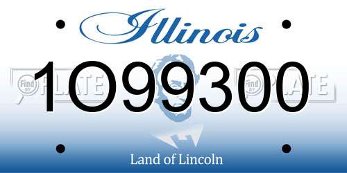 1O99300 Illinois License Plate