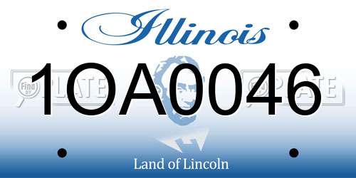 1OA0046 Illinois License Plate