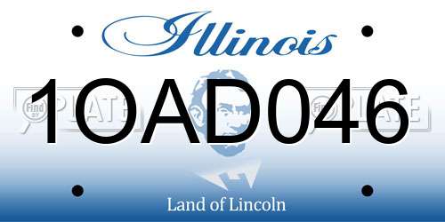 1OAD046 Illinois License Plate