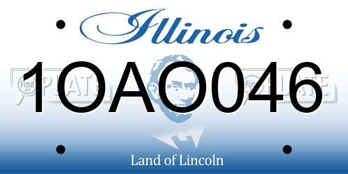 1OAO046 Illinois License Plate