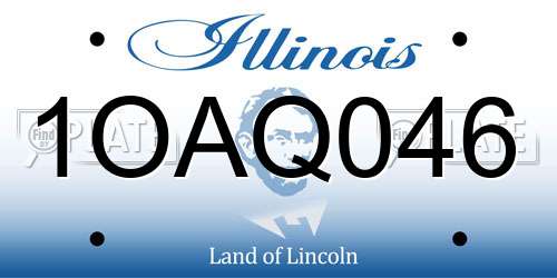 1OAQ046 Illinois License Plate