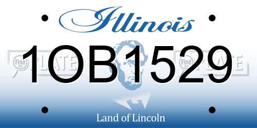 1OB1529 Illinois License Plate