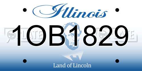 1OB1829 Illinois License Plate
