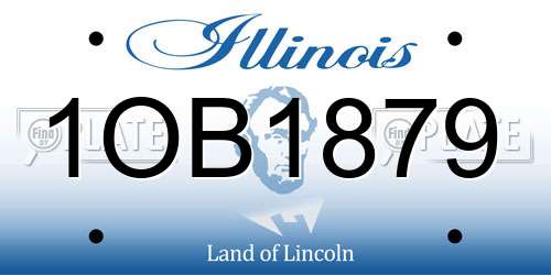 1OB1879 Illinois License Plate