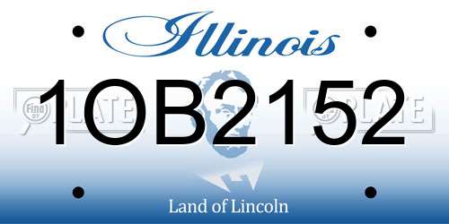 1OB2152 Illinois License Plate