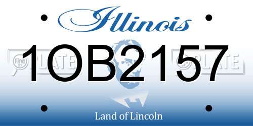1OB2157 Illinois License Plate
