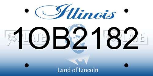 1OB2182 Illinois License Plate
