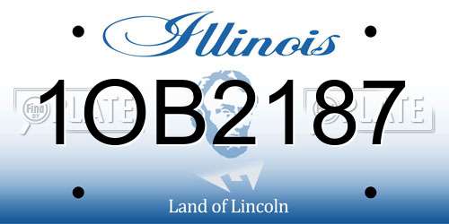 1OB2187 Illinois License Plate