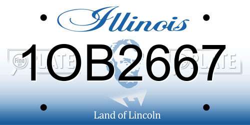 1OB2667 Illinois License Plate