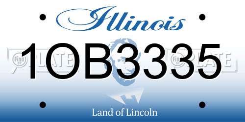 1OB3335 Illinois License Plate