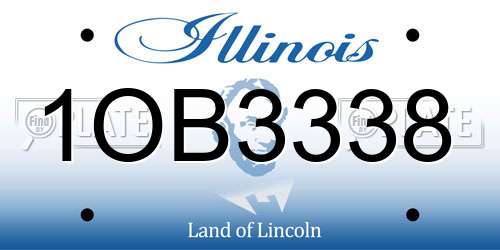 1OB3338 Illinois License Plate