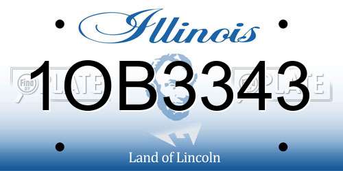 1OB3343 Illinois License Plate