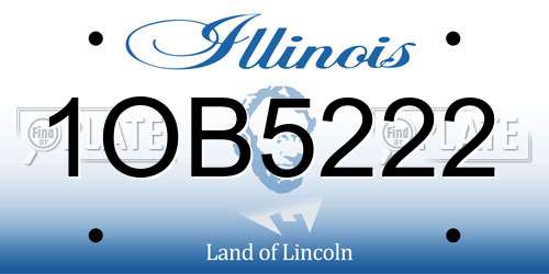 1OB5222 Illinois License Plate