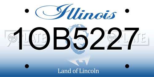 1OB5227 Illinois License Plate