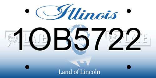 1OB5722 Illinois License Plate