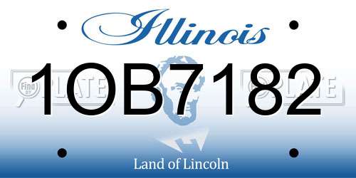 1OB7182 Illinois License Plate