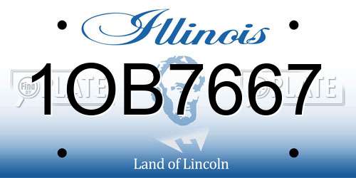 1OB7667 Illinois License Plate
