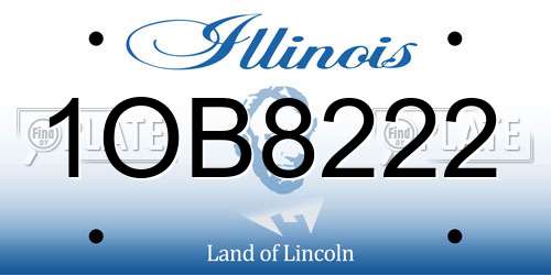 1OB8222 Illinois License Plate