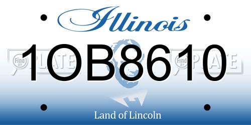 1OB8610 Illinois License Plate