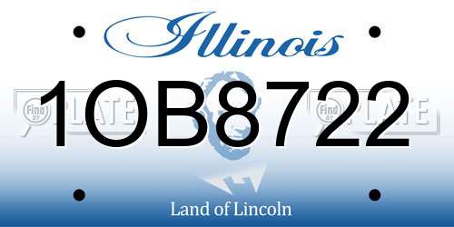 1OB8722 Illinois License Plate