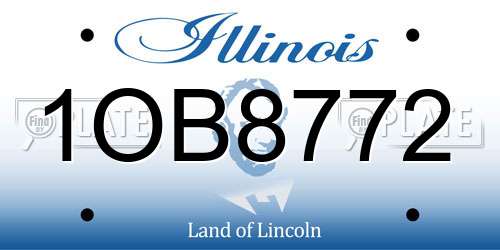 1OB8772 Illinois License Plate