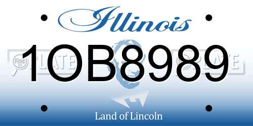 1OB8989 Illinois License Plate