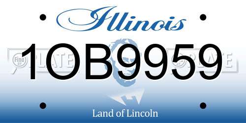 1OB9959 Illinois License Plate