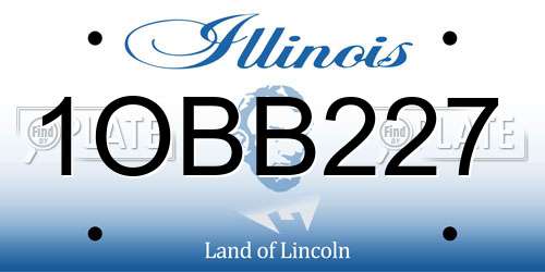 1OBB227 Illinois License Plate
