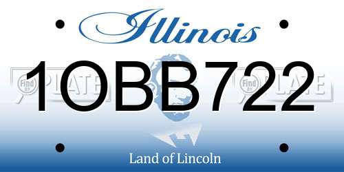 1OBB722 Illinois License Plate