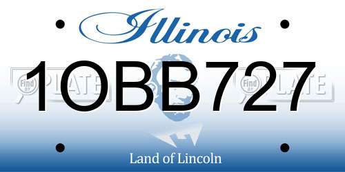 1OBB727 Illinois License Plate
