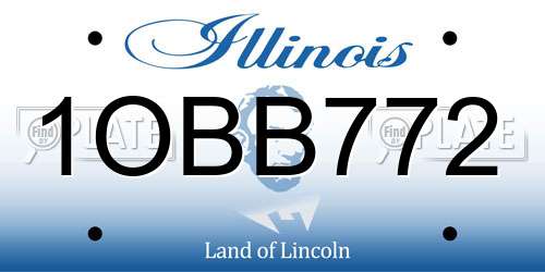 1OBB772 Illinois License Plate