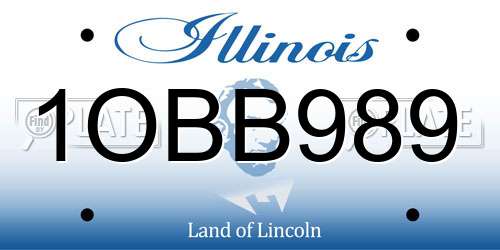 1OBB989 Illinois License Plate