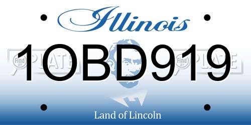 1OBD919 Illinois License Plate