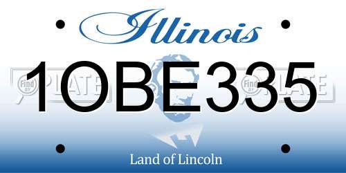 1OBE335 Illinois License Plate