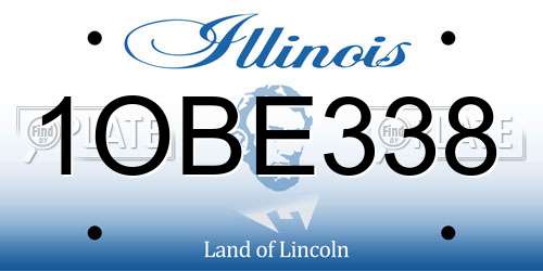 1OBE338 Illinois License Plate