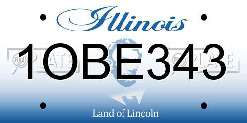 1OBE343 Illinois License Plate
