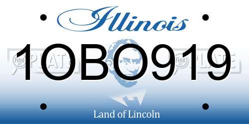 1OBO919 Illinois License Plate