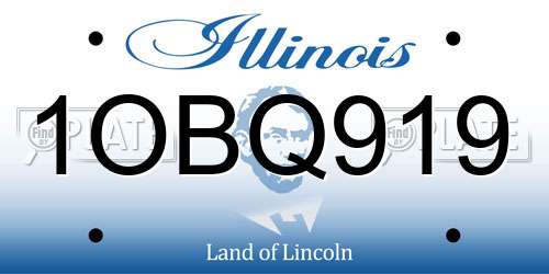 1OBQ919 Illinois License Plate