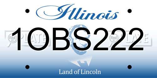 1OBS222 Illinois License Plate