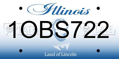 1OBS722 Illinois License Plate