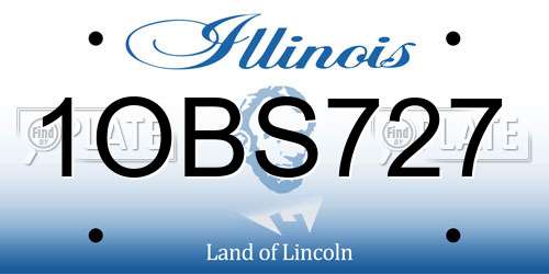 1OBS727 Illinois License Plate