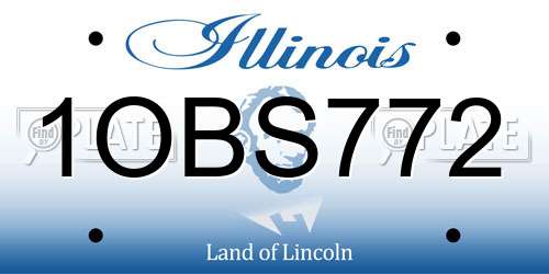 1OBS772 Illinois License Plate