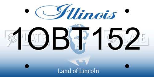 1OBT152 Illinois License Plate