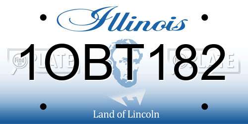 1OBT182 Illinois License Plate